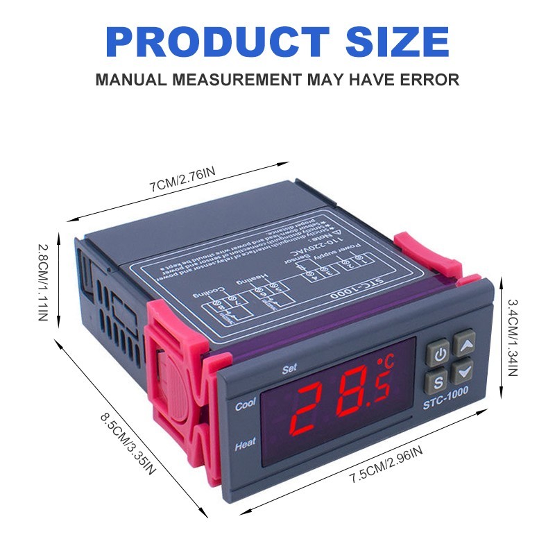 2x Digital Temperature Controller STC-1000 Thermostat w/ NTC Sensor AC 110V 220V