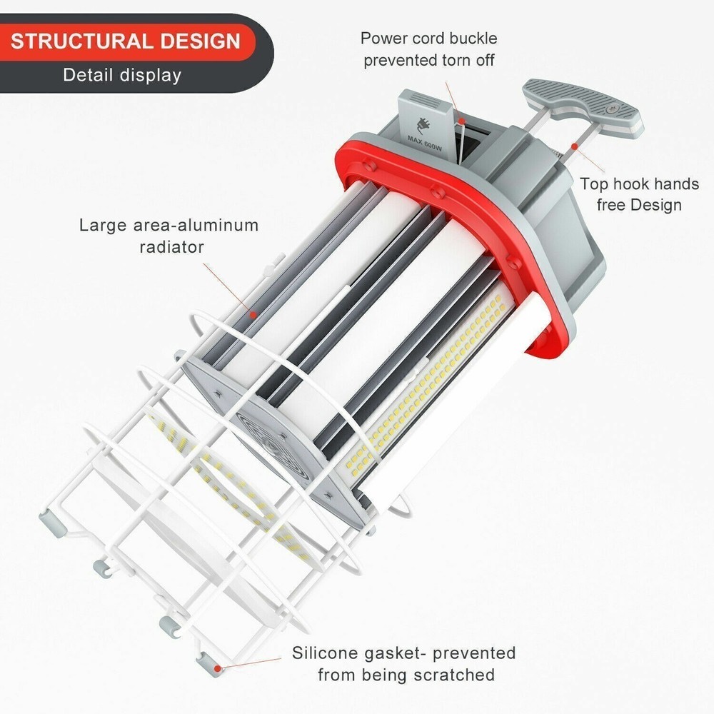 150W Linkable LED Temporary Work Light Hanging Construction 5000K Jobsite Light