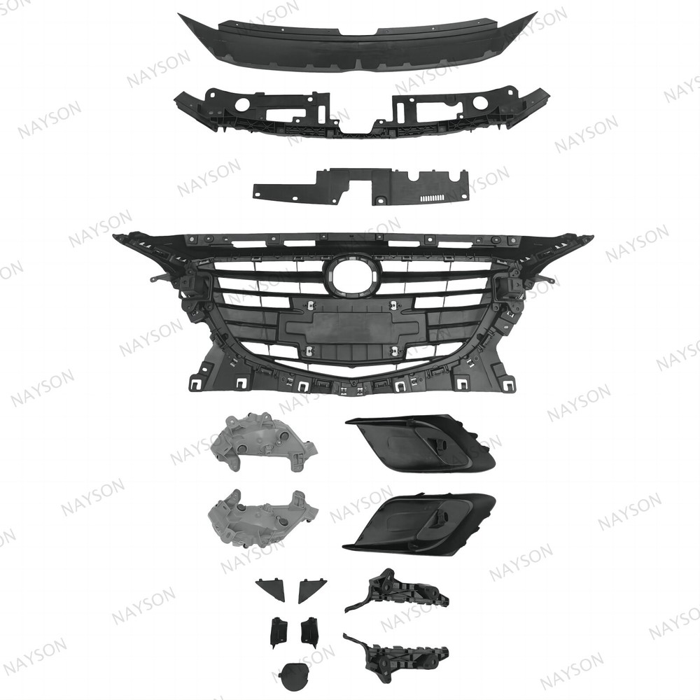For Mazda 3 2014-2016 Chrome Grille/Brackets/Bumper Covers/Daytime Running Light
