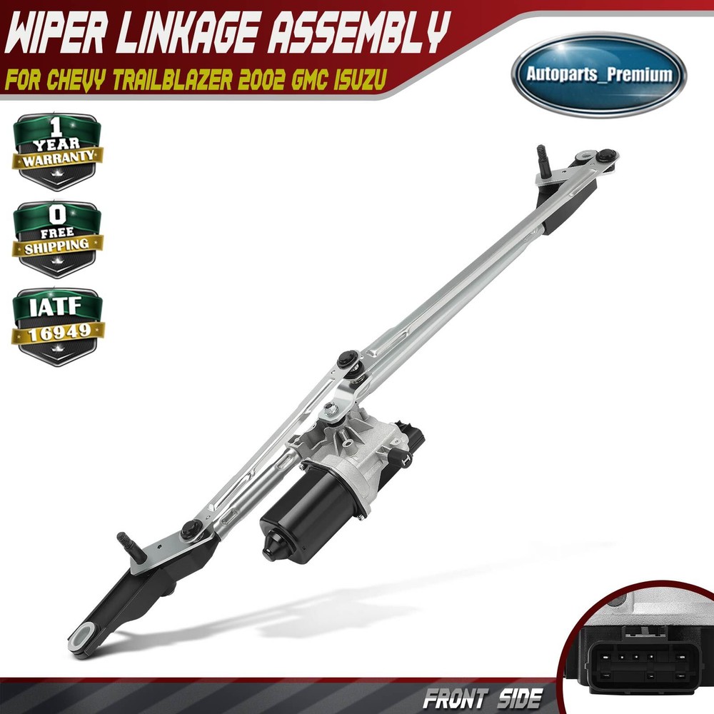 Front Windshield Wiper Linkage & Motor Assembly for Chevy Trailblazer GMC Isuzu