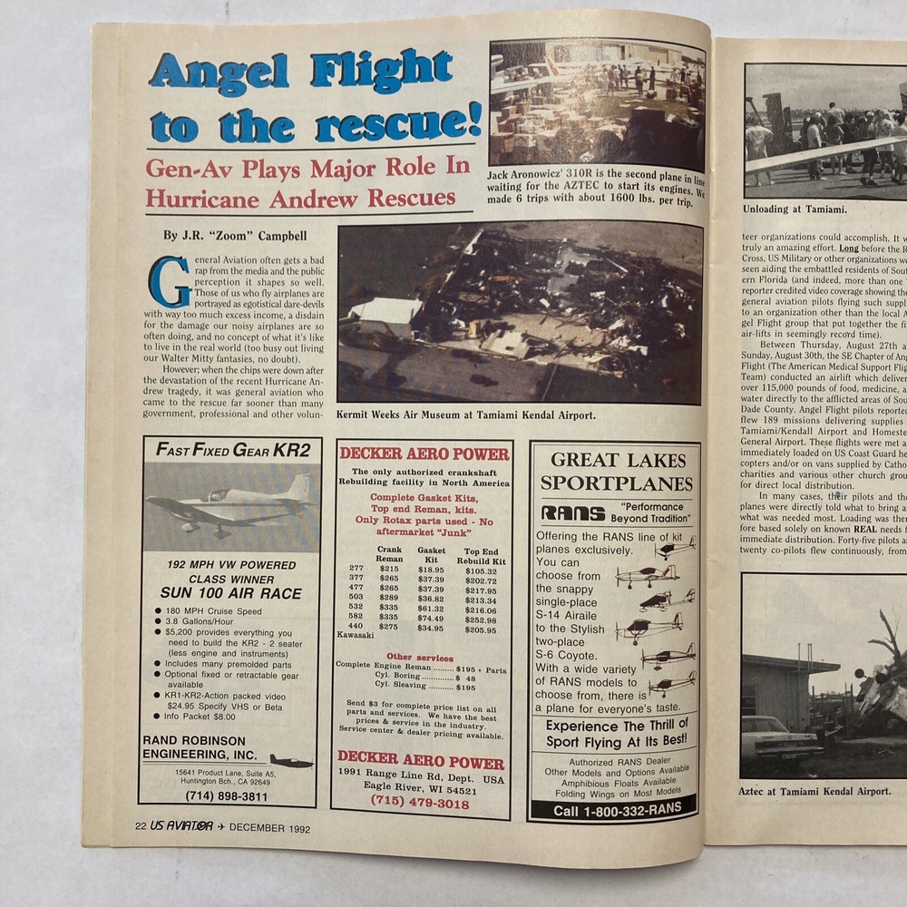 US Aviator - December 1992 Issue