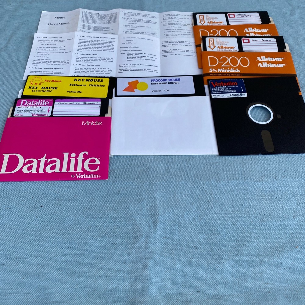 Key Mouse Procorp Utilities Drivers Software Disk 5.25” Floppy Vintage PC Comput