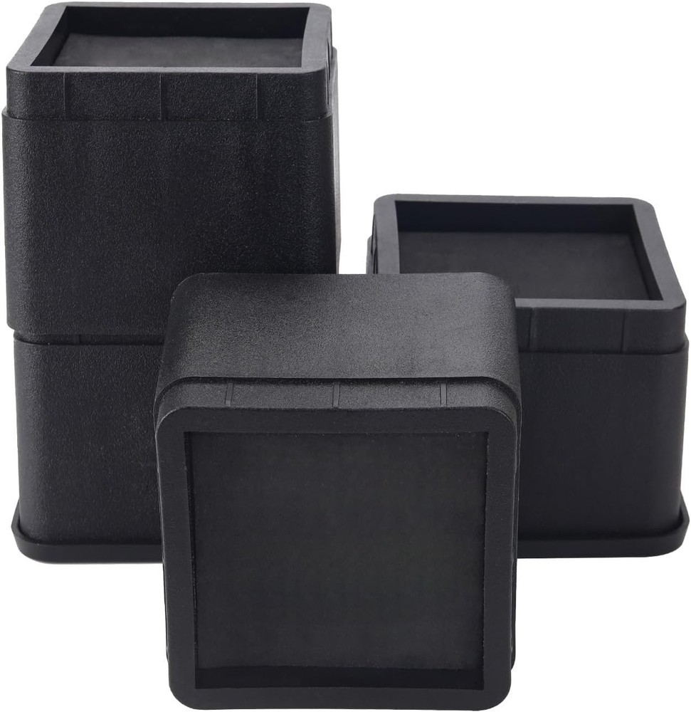 Heavy Duty Bed Risers - Adjustable 3/6 Inch Set for Under-Bed Storage - 4 Pack