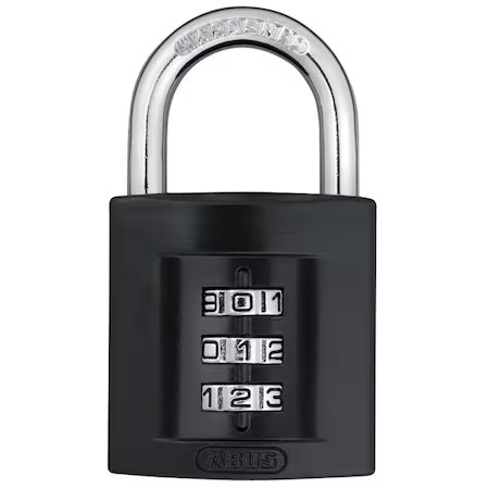 Abus 158/40 Combination Padlock, Front, Black/Silver