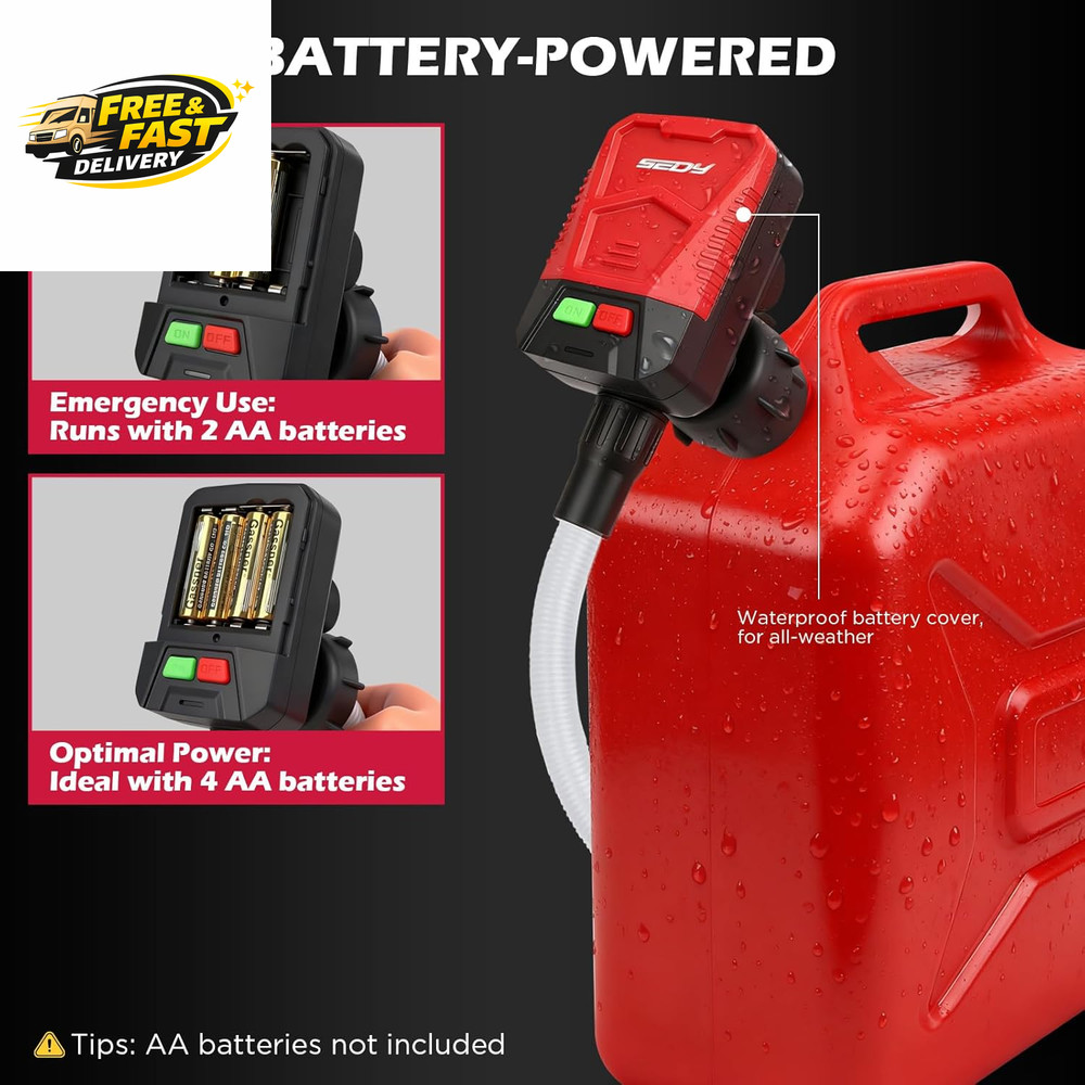 Automatic Fuel Transfer Pump with Auto-Stop Sensor(3.2 GPM), Battery Operated