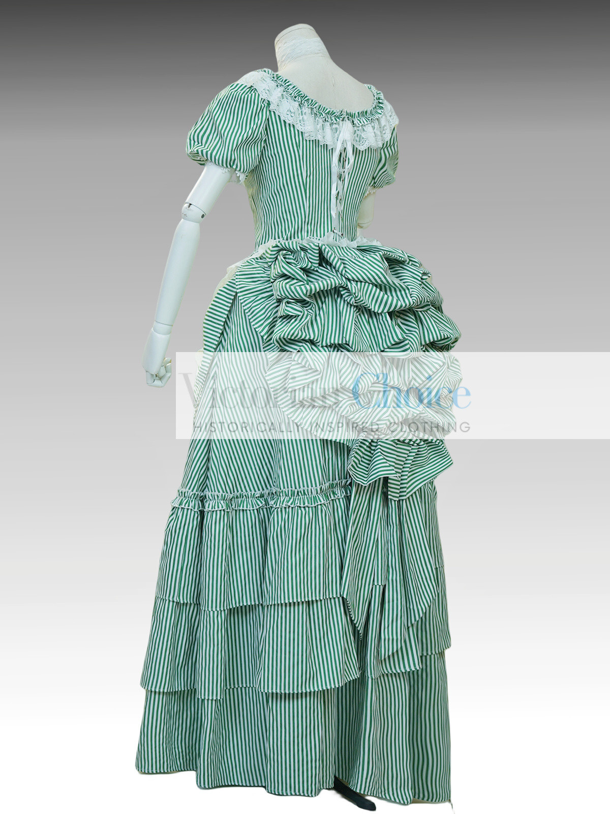 Victorian 1890s Cotton Bustle Dress Garden Tea Party Gown Period Theater 711