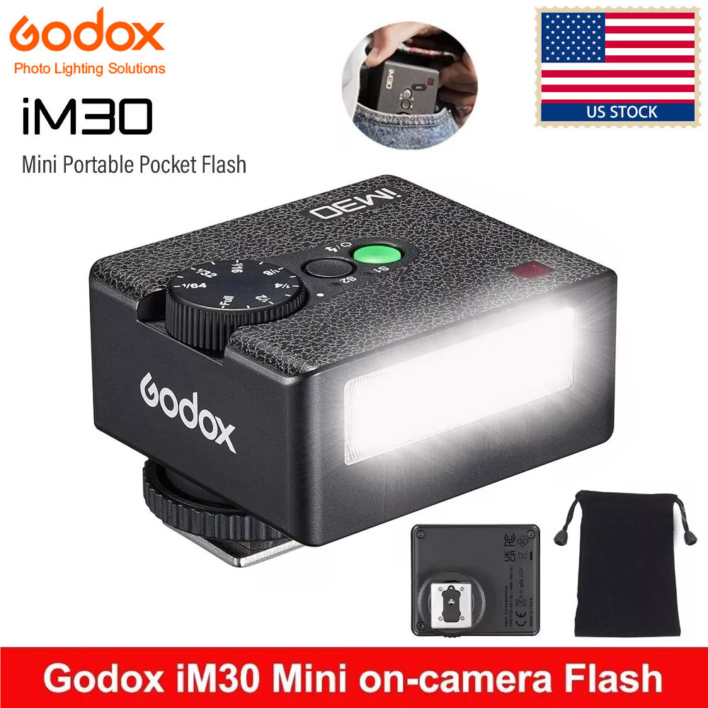 US Godox iM30 Mini Universal On-Camera Flash Light Speedlite CTT Lighting Flash
