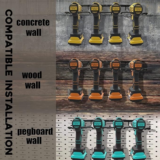 VCT POWER TOOL ORGANIZER HOLDER WALL MOUNT STYLE FOR POWER TOOLS AND DRILLS