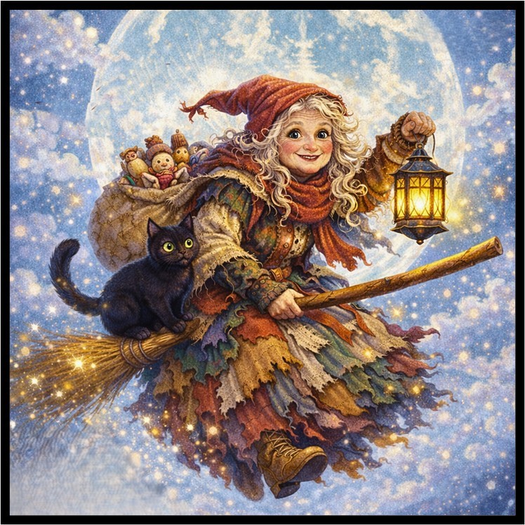 30 Custom Christmas Befana Witch Personalized Address Labels