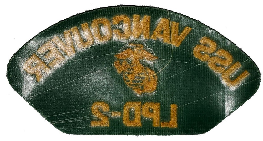 USS VANCOUVER LPD-2 GOLD EAGLE, GLOBE, ANCHOR GREEN PATCH