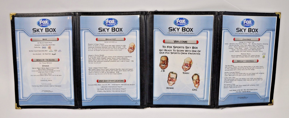 Fox Sports Sky Box Bar & Grill Menu