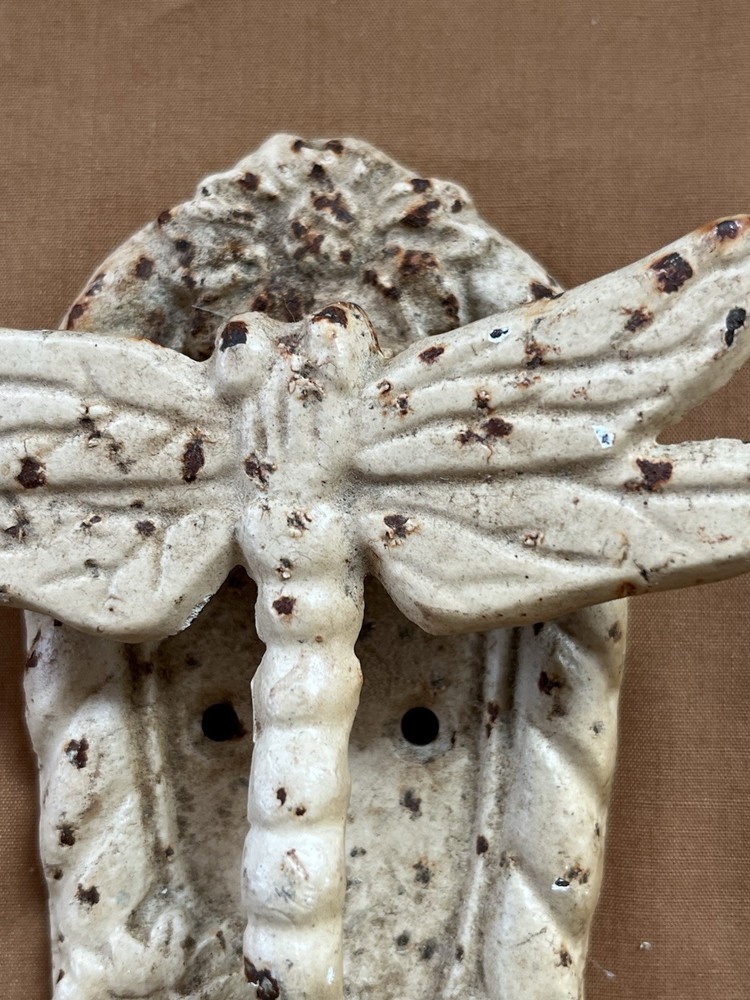 Cast Iron Painted Ivory Dragonfly Door Knocker