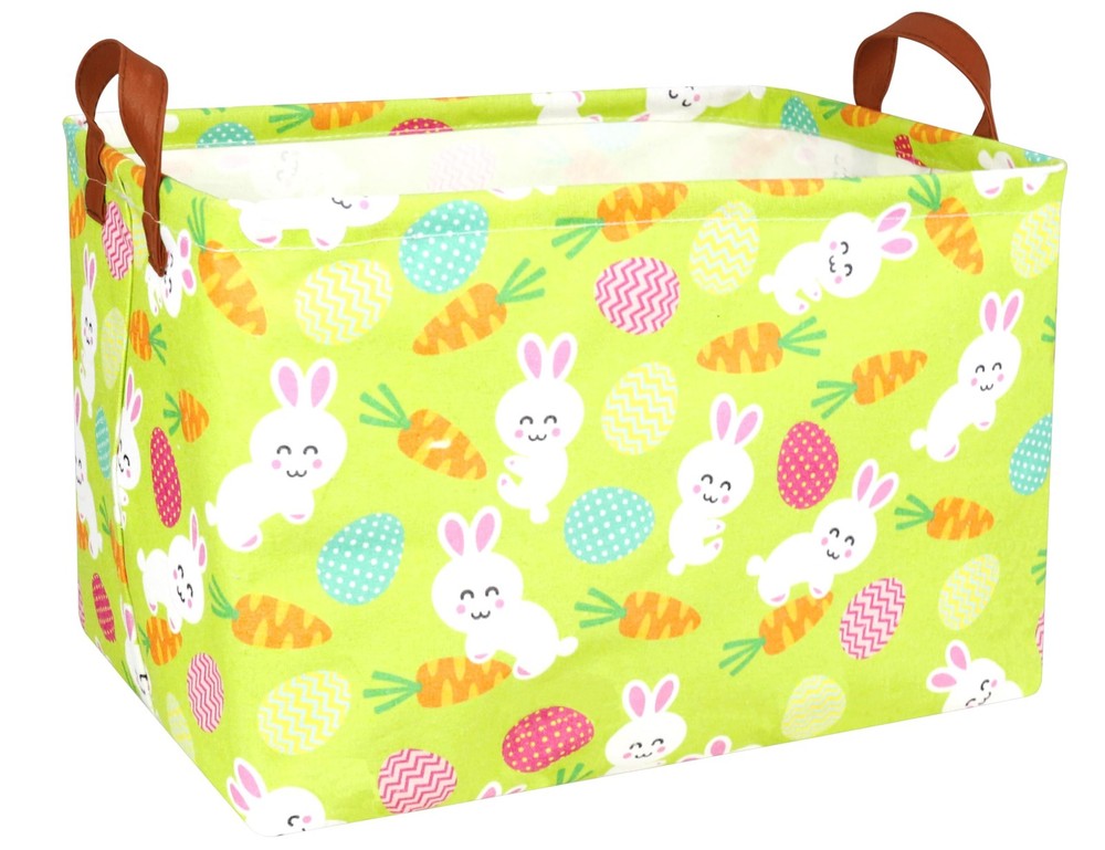 BOOHIT Rectangle Empty Easter Baskets Boy Large Toy Storage Bin Girls collaps...