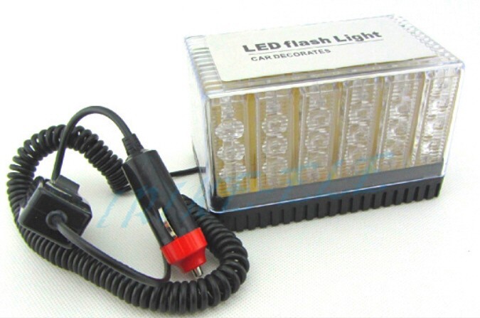 Magnetic 48 LED Flashing Strobe Auto Emergency Warning Hazard Cube Light 12 Volt