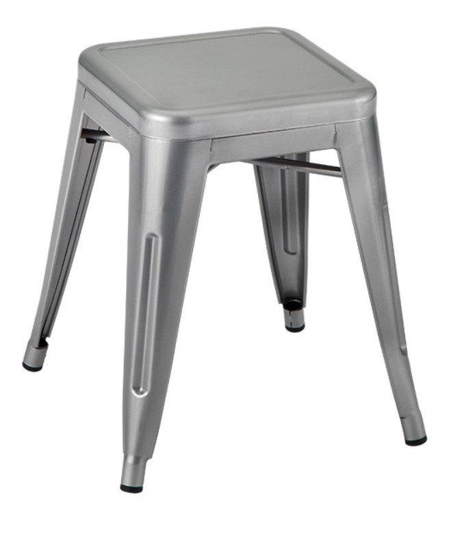 Winchell - 18 inch Steel Metal Backless Bar Stool Silver