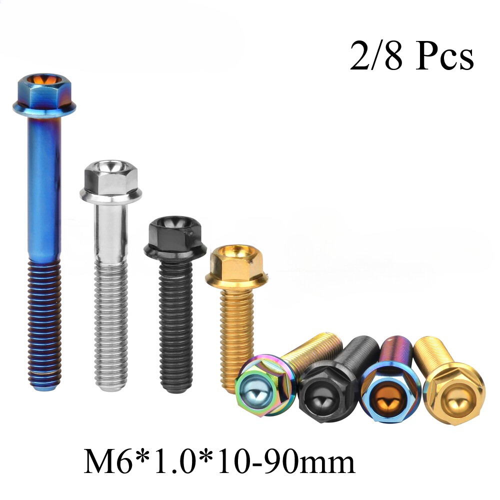 Titanium Bolt M6 Flange Hex Screw 10 15 20 25 30 35 40 45 50 55 60 70 80 90 100
