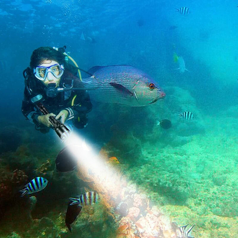350000LM Scuba Diving Light Underwater LED Flashlight Dive Underwater Lighting