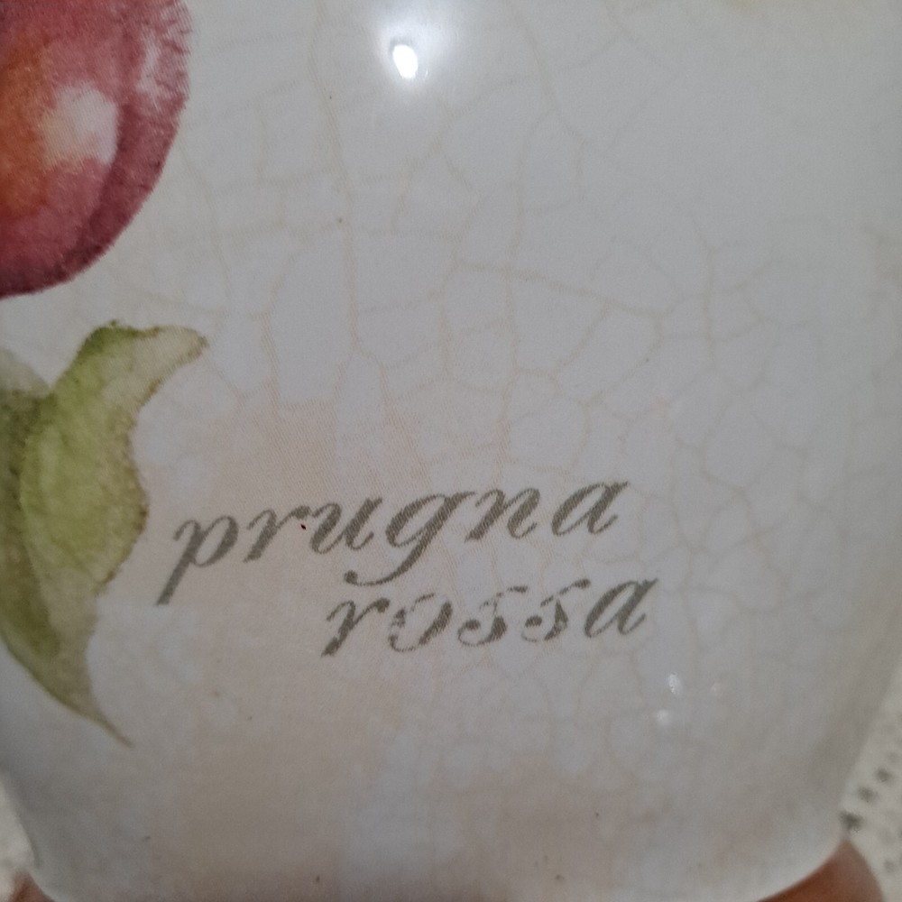 Susan Winget Purple Fig Red Plum Ceramic Serving Pitcher 10'' Tall