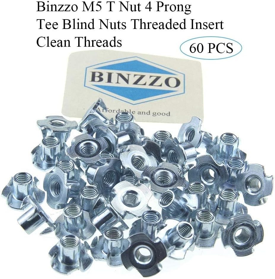 M5 X 8mm T Nut 4 Prong Tee Blind Nuts Threaded Insert Clean Threads No Rust Carb