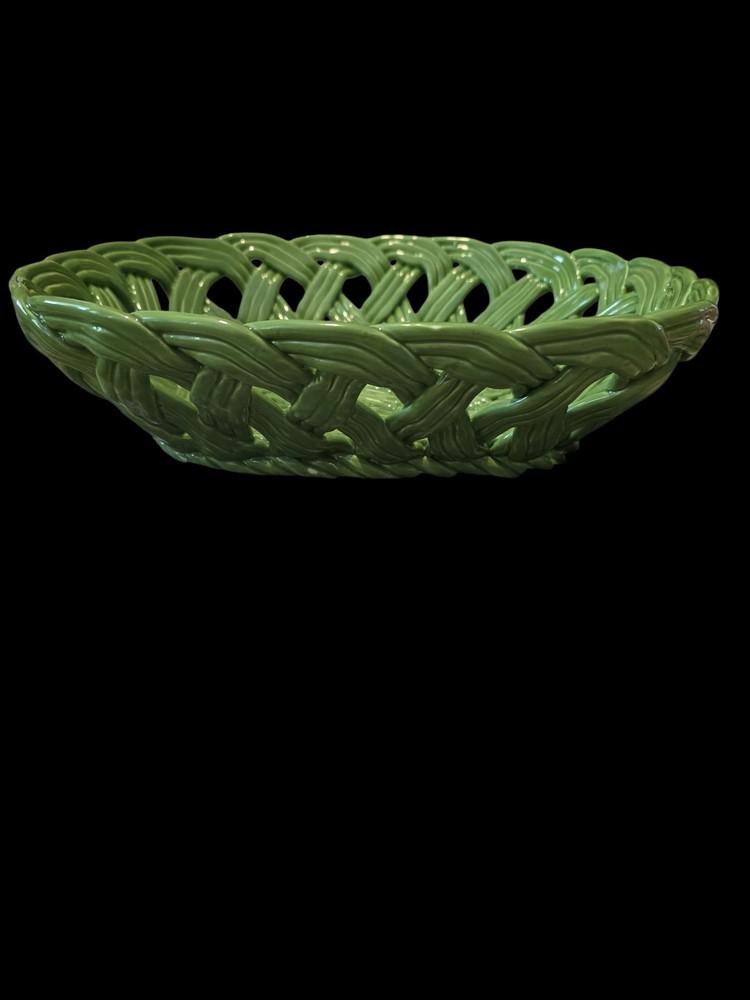 Mark Charles Misilli ( MCM ) QVC Ceramic Earthenware Bread Fruit Basket, Green.