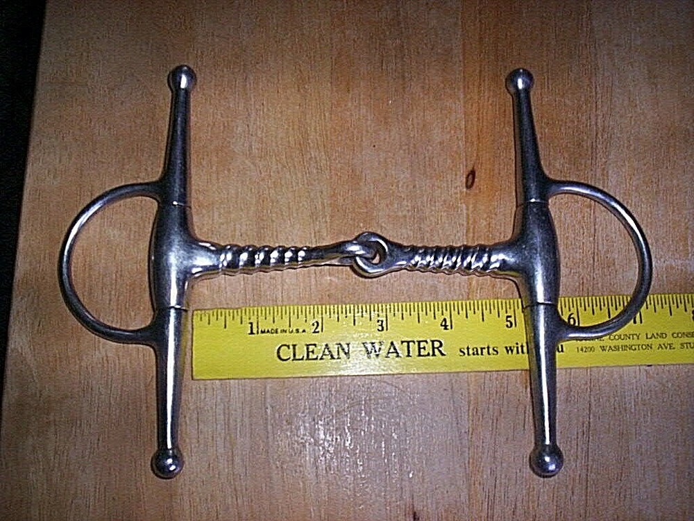 Used Stainless Full Cheek Corkscrew Snaffle Bit 5" Mouth