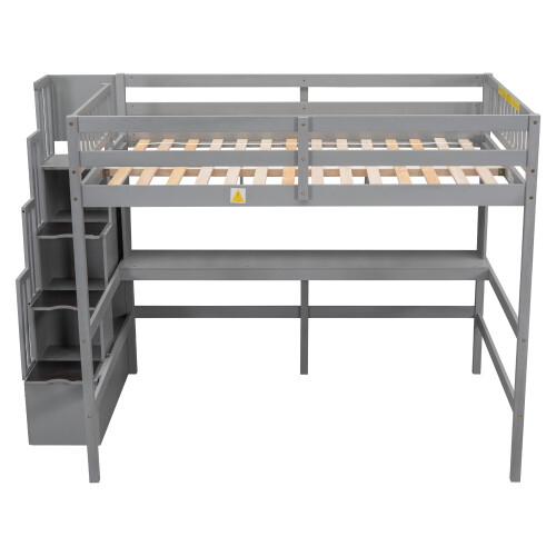 Full Size Loft Bed with Desk & Storage Staircases Full Size Loft Bunk Bed Frames