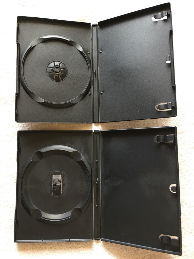 DVD Replacement Cases movie storage shells 2 disc 1 disc black clear