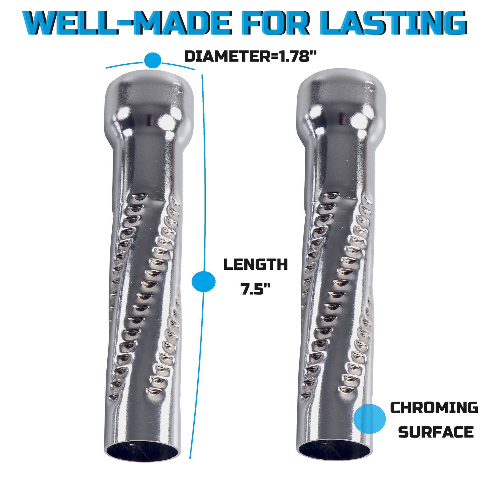 SHARKROAD Quiet Drag Pipe Baffles for 2" Fishtail Exhaust Pipes, or Drag Pipes