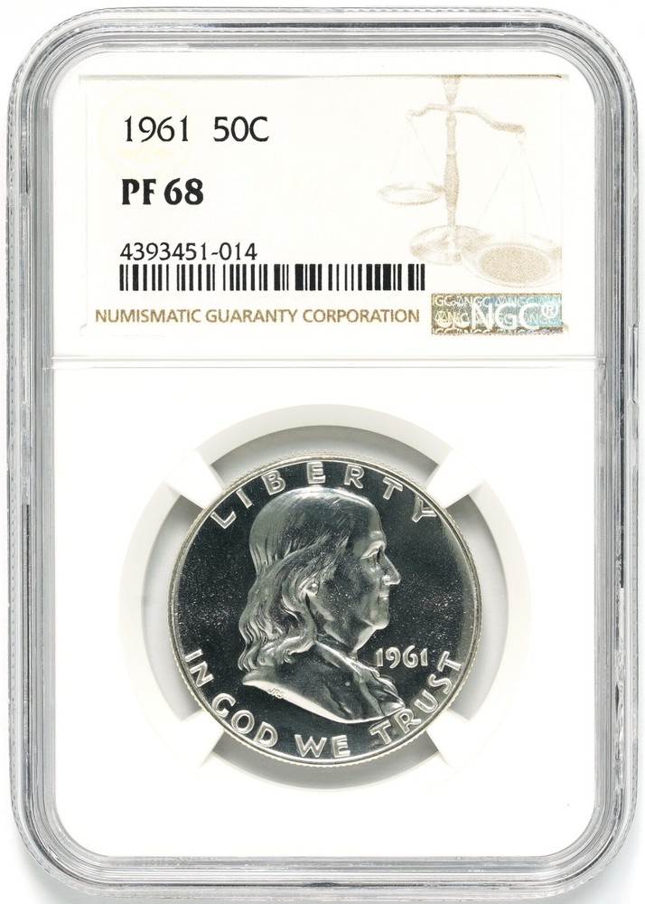 1961 Franklin Silver Half Dollar PF-68