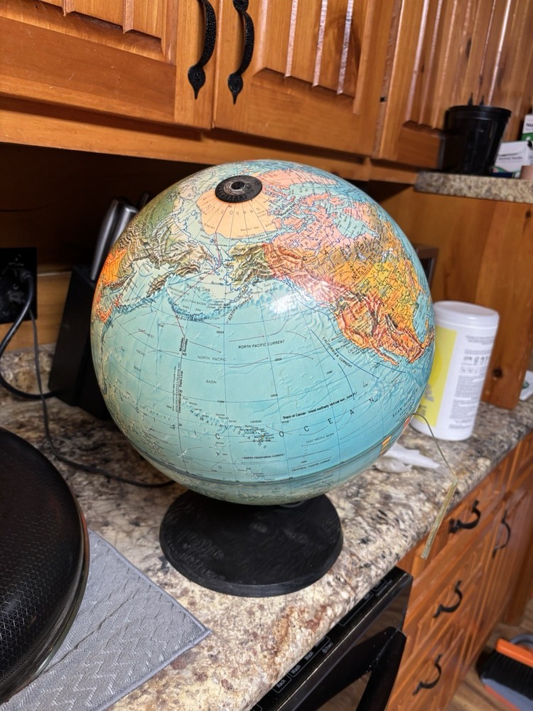 scan globe A/S VINTAGE  LIGHTED LAMP WORLD GLOBE LARGE