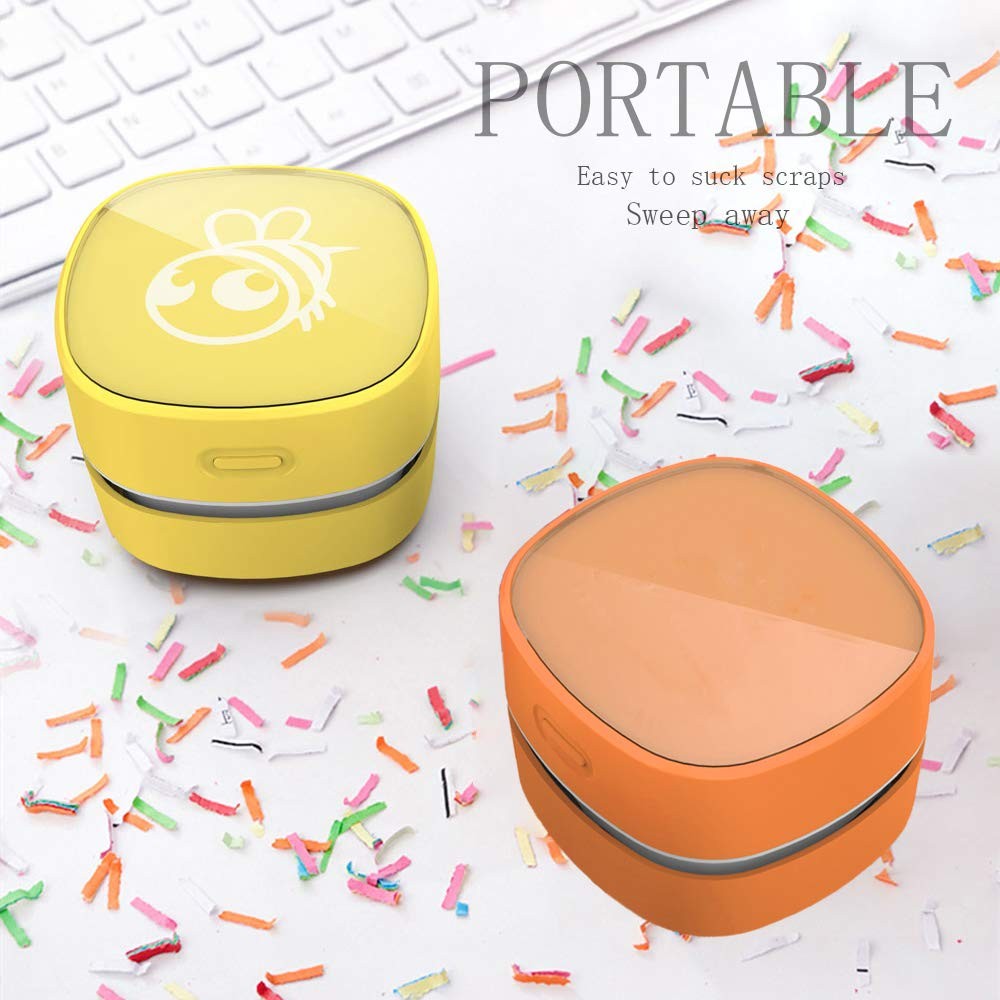 ODISTAR Desktop Vacuum cleaner,Mini table dust sweeper Energy Orange