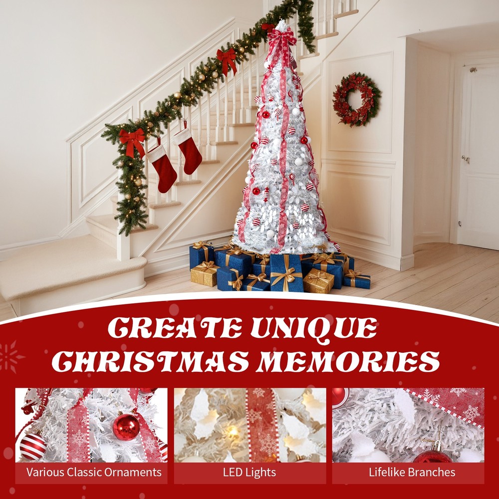 6 FT Fully Decorated Pre-lit Christmas Tree