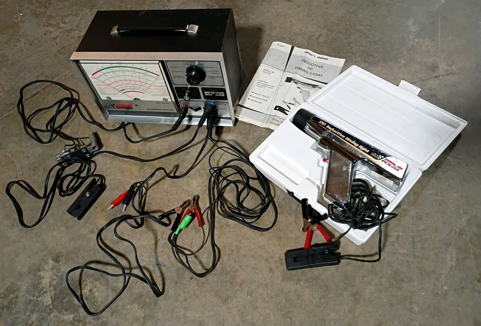 Vintage Sears Penske Automotive Analyzer 161.21042 & Timing Light 244.2138