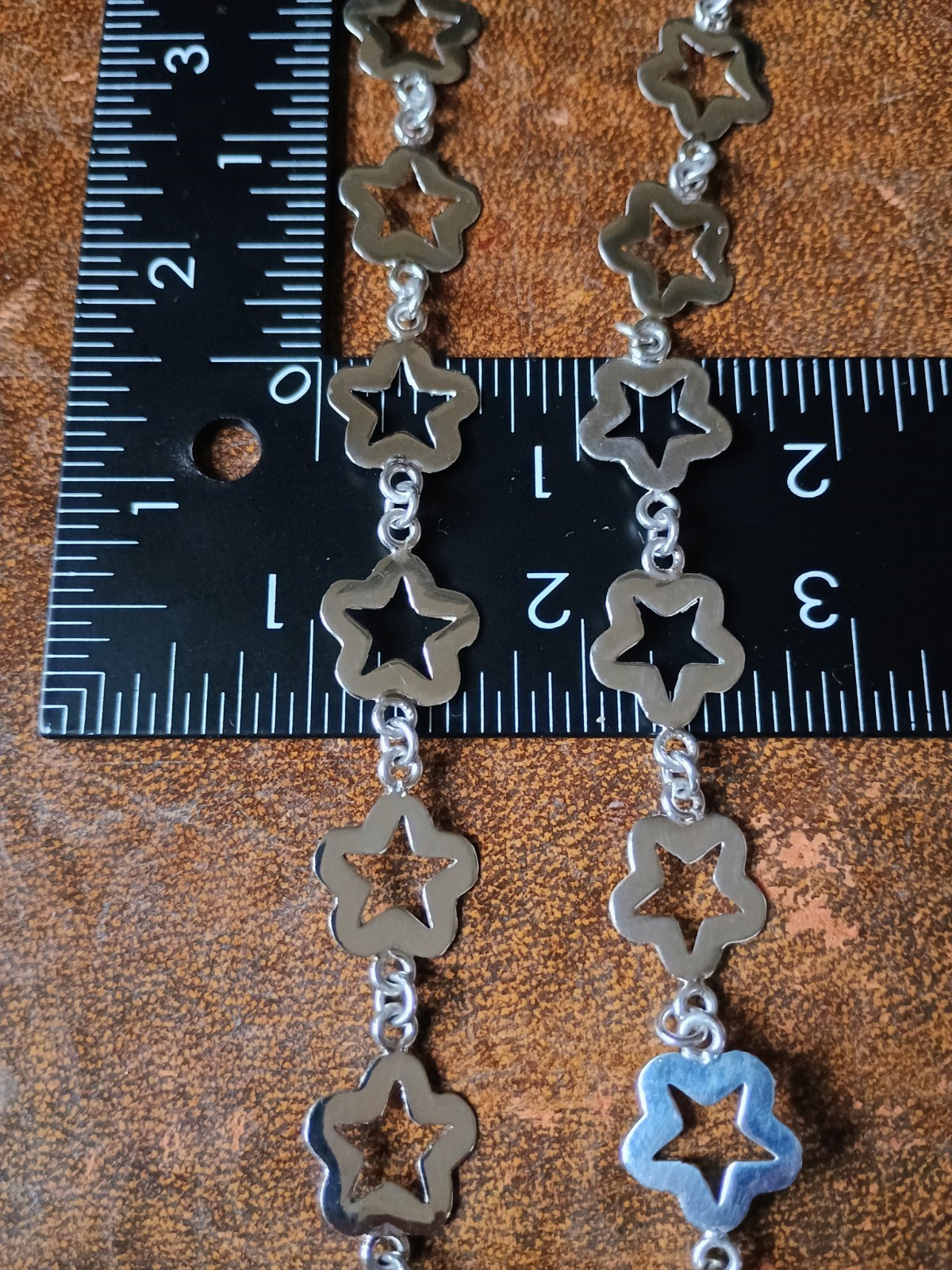 Taxco Mexico 21 Celestial Star Links Chain 21" Necklace 19g 925 Sterling Silver