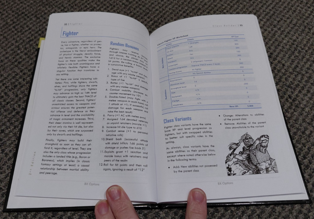 BX Options Class Builder - Welsh Piper - Dungeons & Dragons OSR