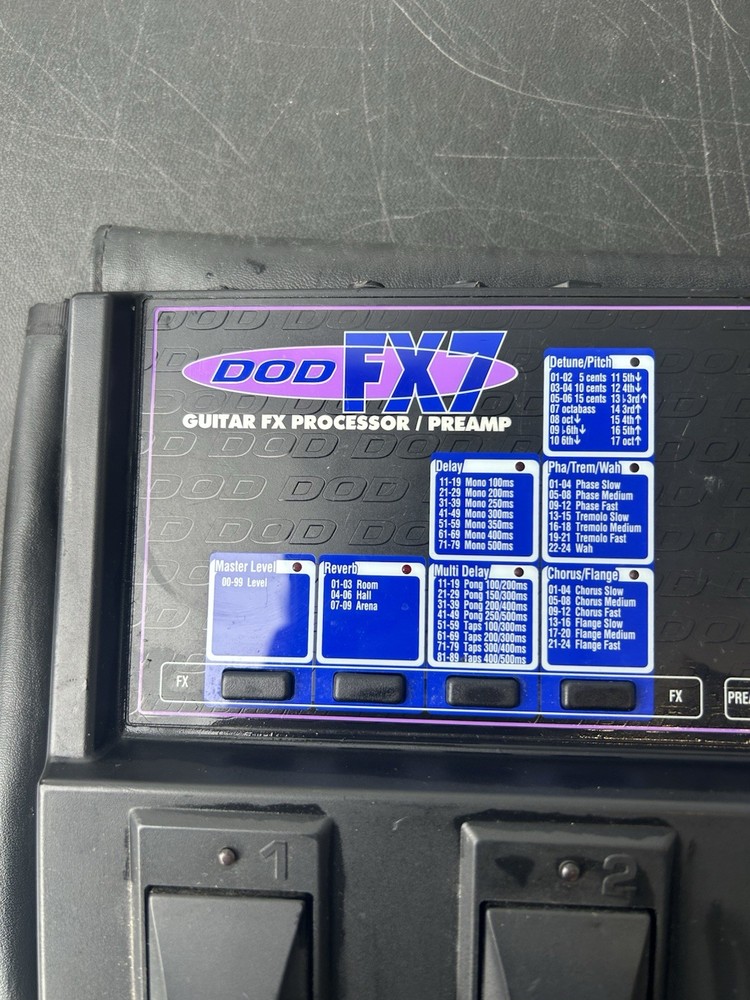 DOD FX-7 Guitar FX Processor/Preamp 4 Pedal w/ Leather Carrying Case