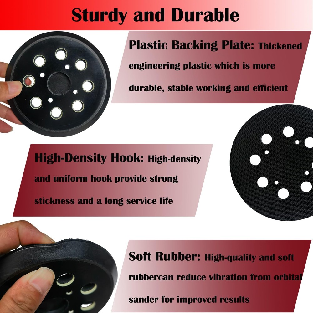 2 Pack 5 Inch 8 Hole Hook and Loop Replacement Sander Pad for Craftsman 315 M...