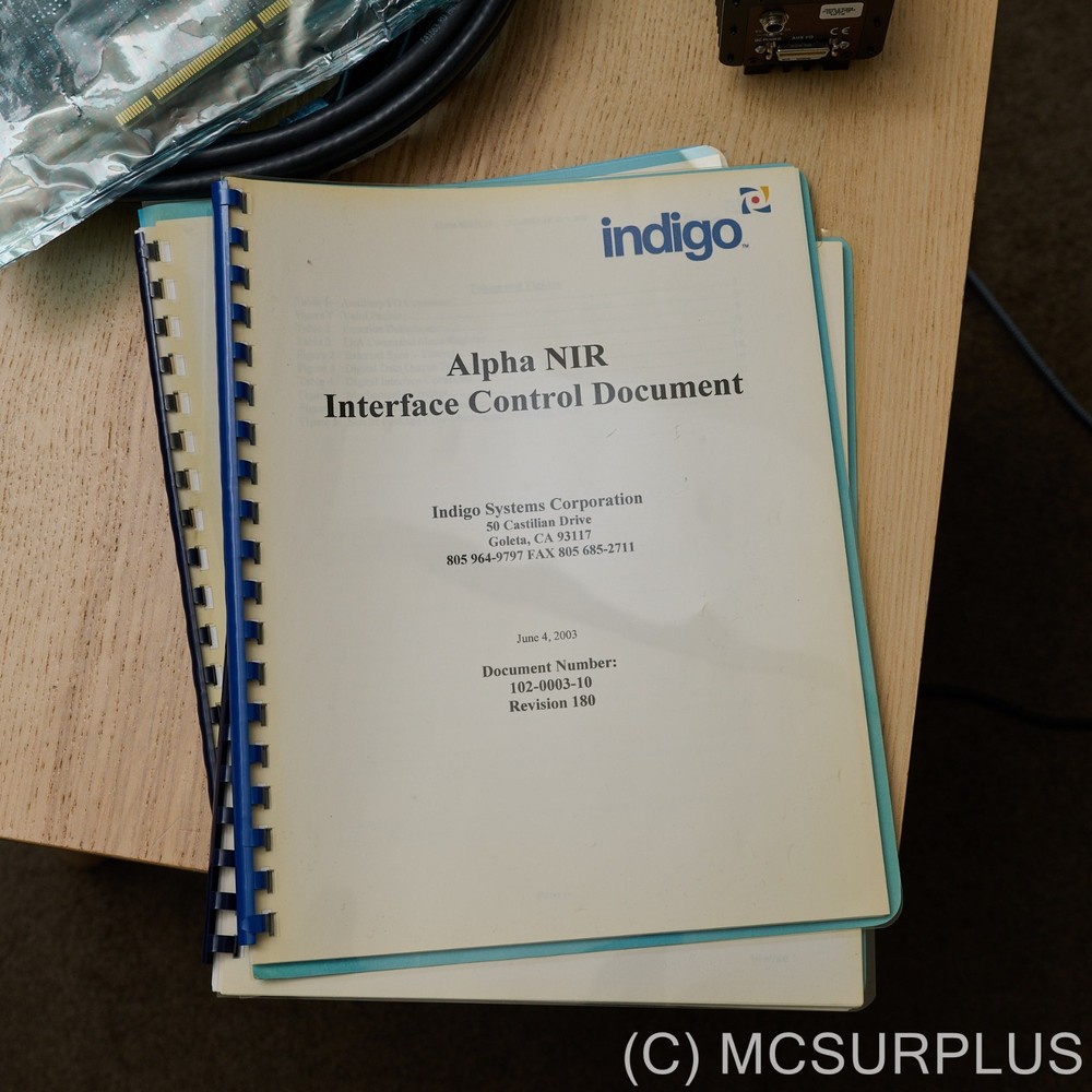 Flir Indigo Systems Alpha NIR InGaAs camera, card cords, LabView program SDK etc