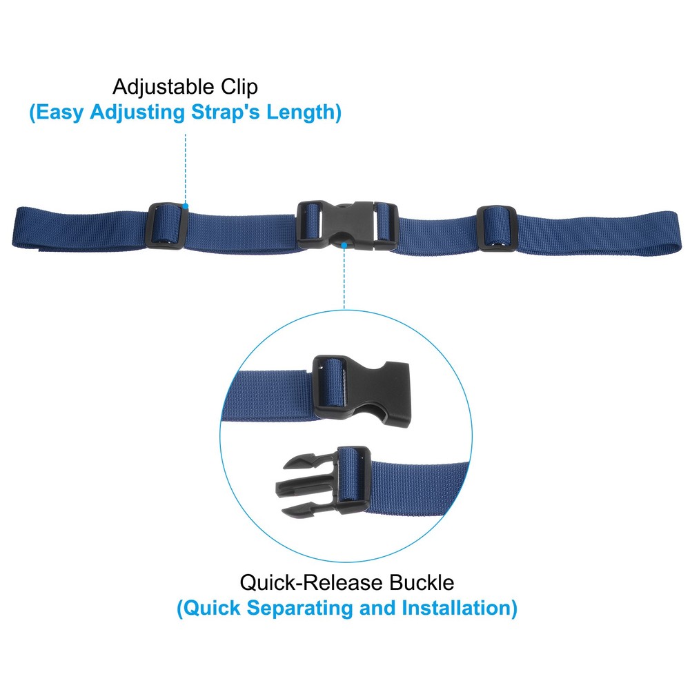Backpack Belt Strap, Waist Strap with Quick-Release Buckle, Dark Blue