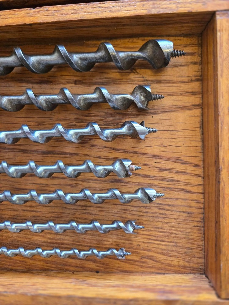 Antique IRWIN Auger Bit Set * Early Navy Set *