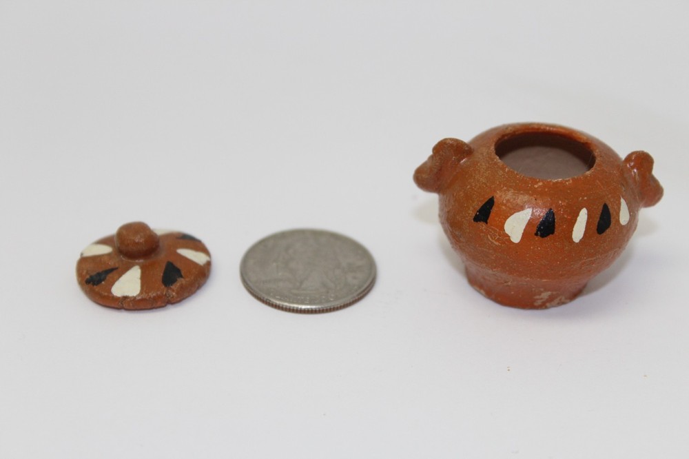 2 Piece Small Handpainted Clay Tea Set