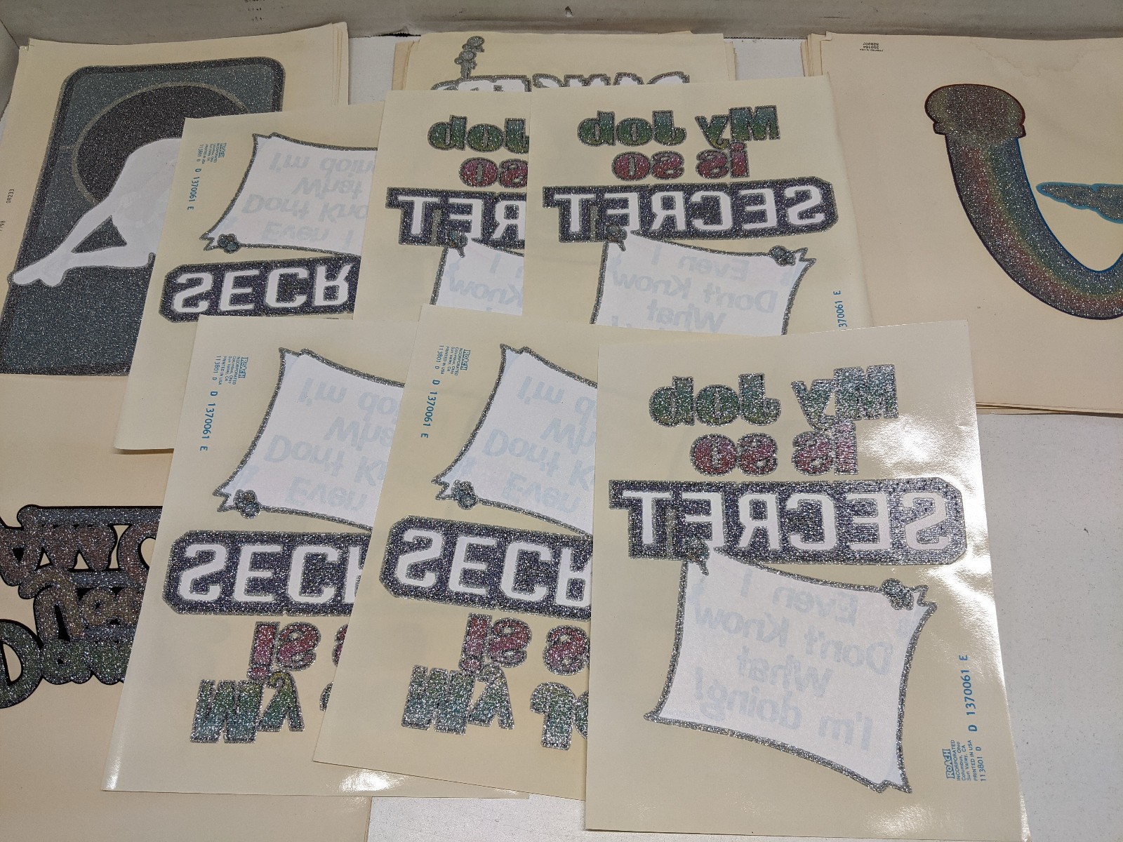 Lot of 50+ 1970s Vintage Iron On Heat Transfers, 8 different designs