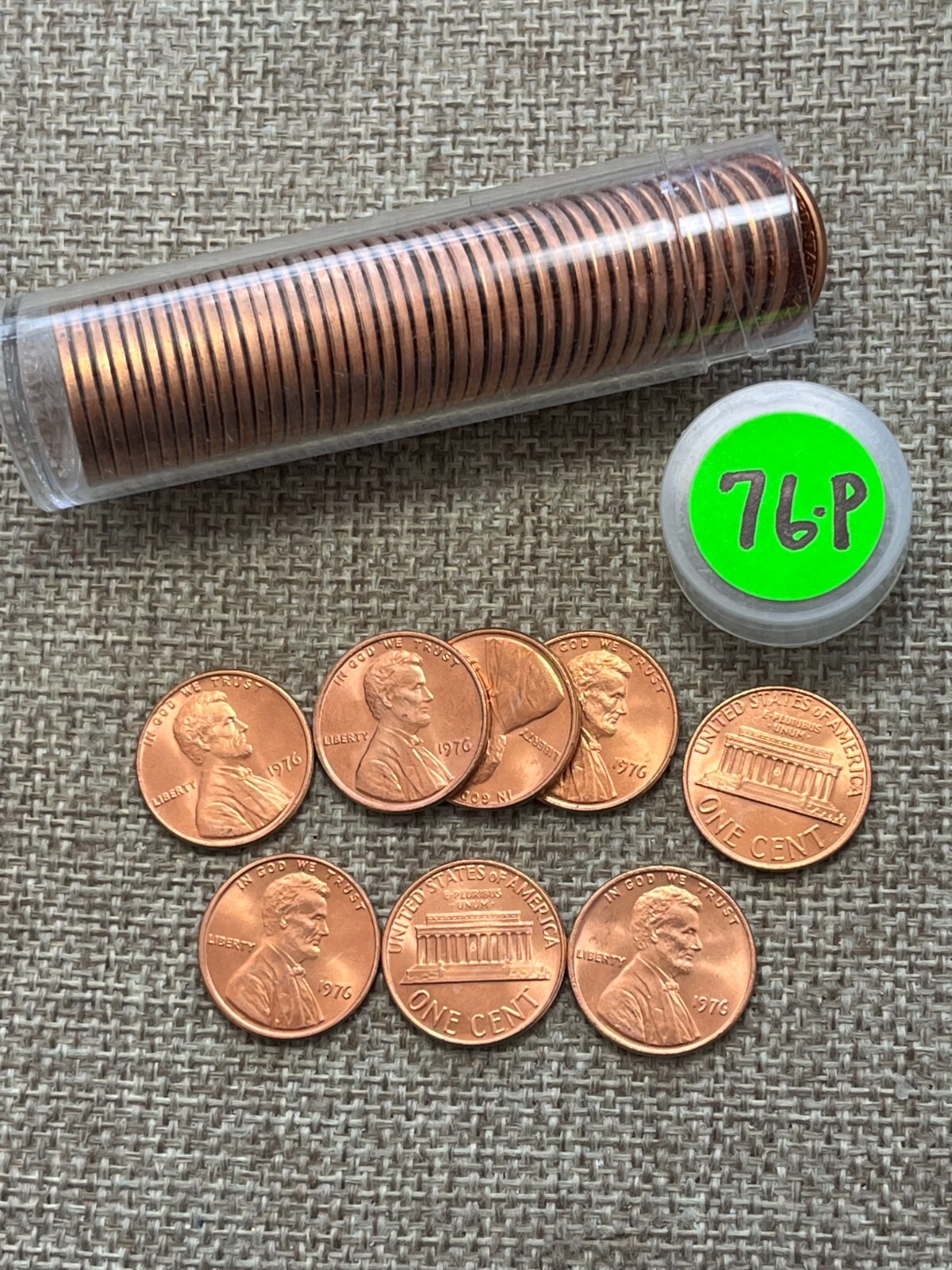 1976-P Lincoln Memorial Cent Roll * Choice+ to Gem * High Grade Rolls *