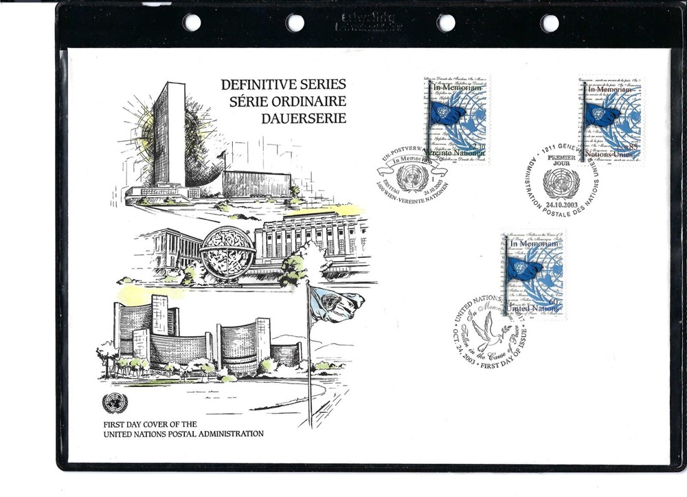 2003 Definitive Large FDC - All Three Offices - UNPA Cachet