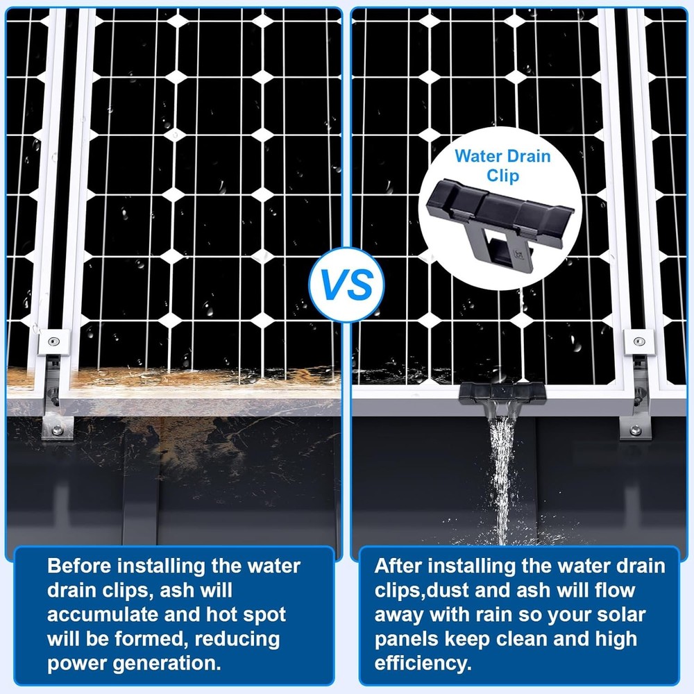 Solar Panel Mounting Bracket Kit, 10Pcs Mount for 1-4pcs Silver
