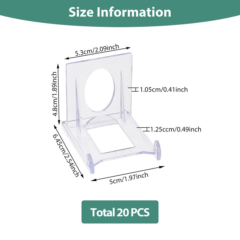 20sets Transparent Acrylic Multi-Function Display Holder Jewelry Adjustable