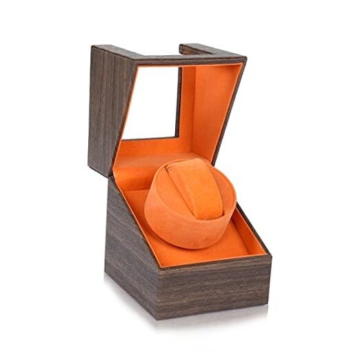 YOOHONG Automatic Single Watch Winder for Automatic Watches with Super Brown