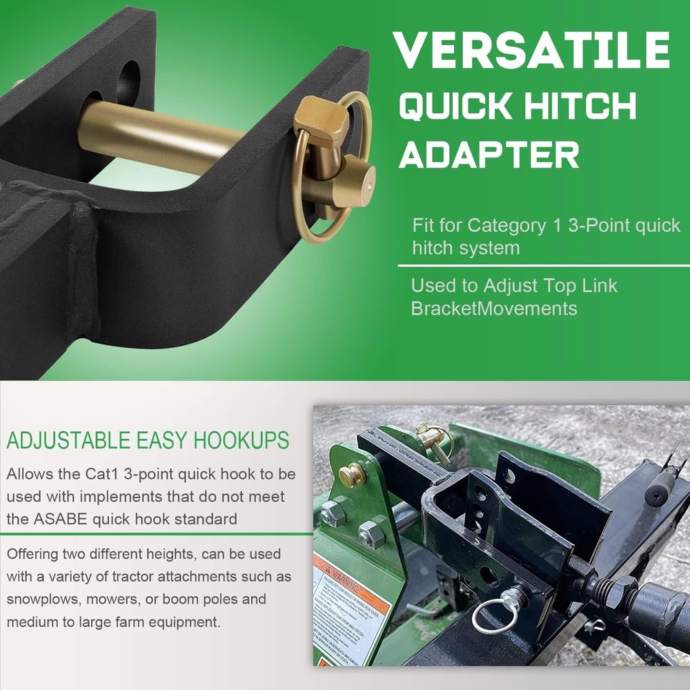 Alloy Steel Quick Hitch Adapter - Adjustable for Enhanced Tractor Compatibility