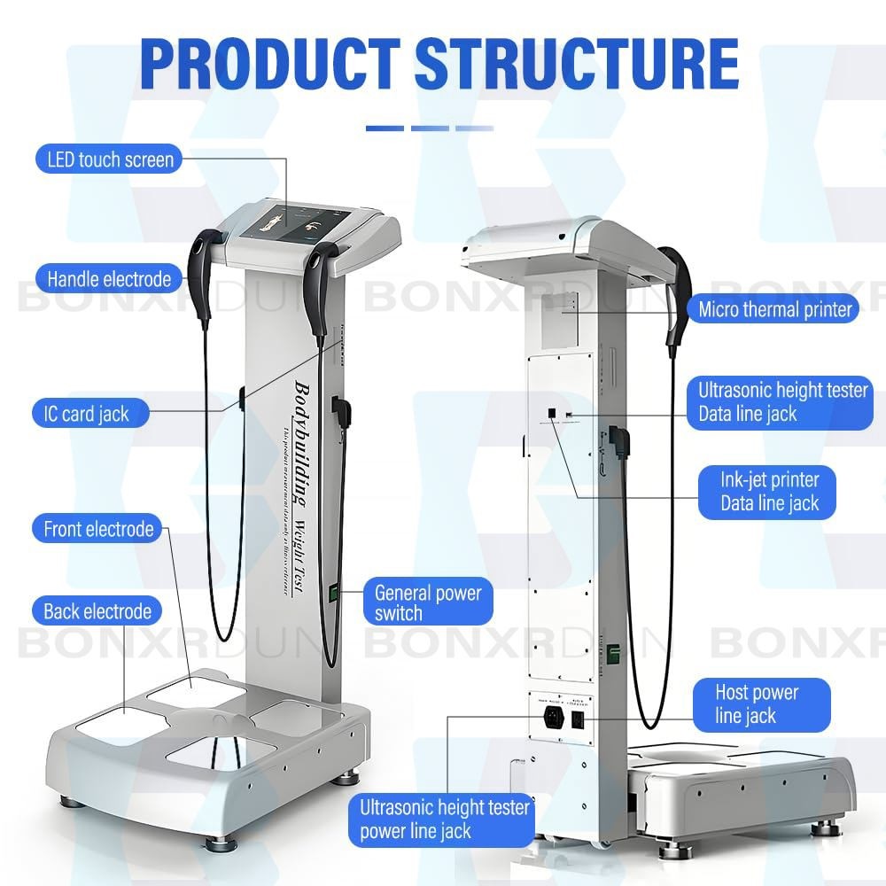 Human-Body Composition Analyzer BMI Body Fat Meter Body Element Analyzer+Printer