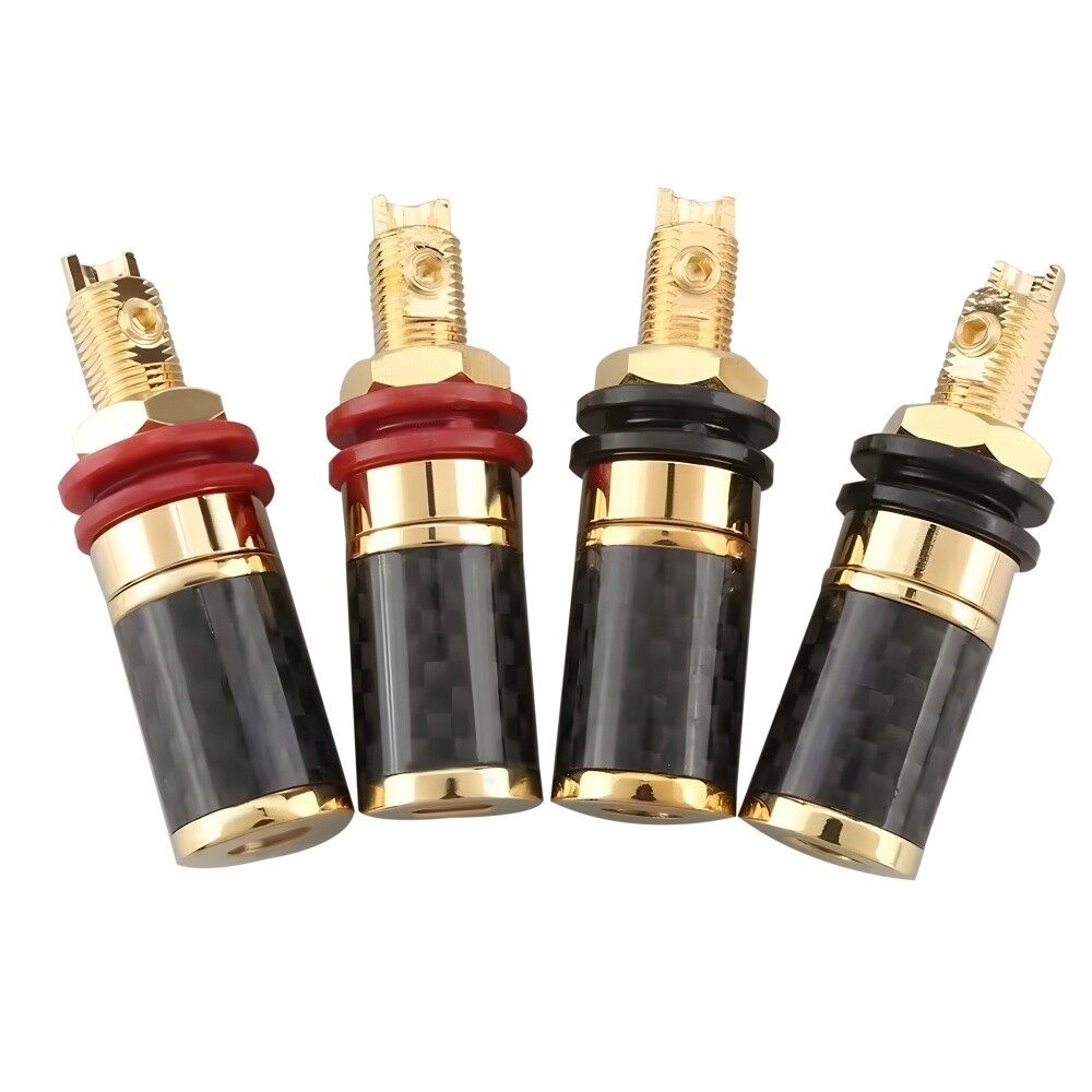 4PCS HIFI Binding Post Speaker Terminal Copper Banana Plug Socket Adapters DIY